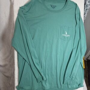 Local Boy‎ Outfitters Graphic T-Shirt 2XL Light Green Cotton Long Sleeve Men's